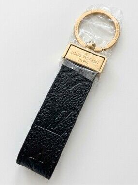 NO BOX Black Embossed Monogram Key Chain Strap